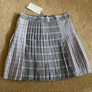 Zara Mixed Plaid Pleated Tennis Skirt